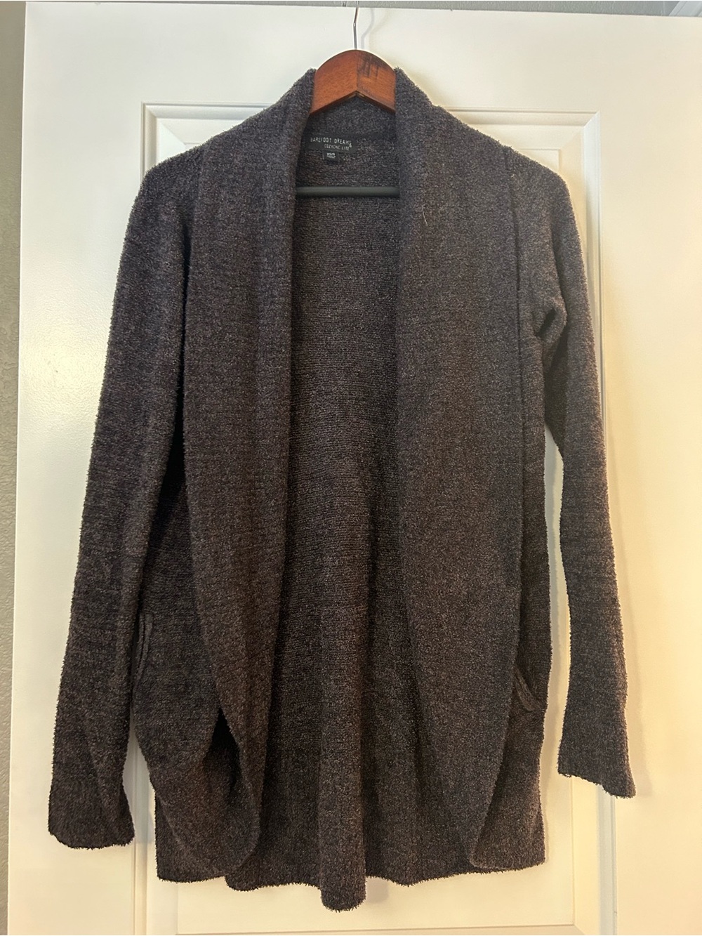 Barefoot Dreams Open-Front Cardigan Sweater - Charcoal